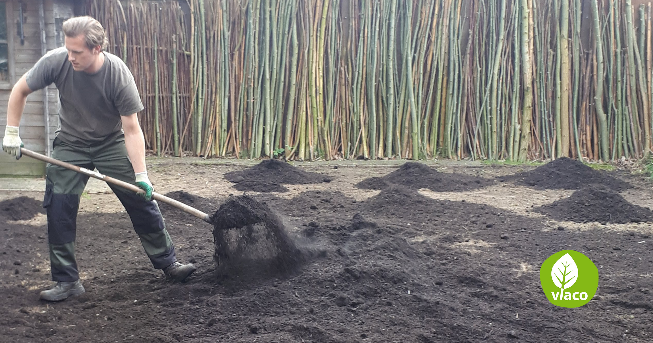 Gazon aanleg met compost