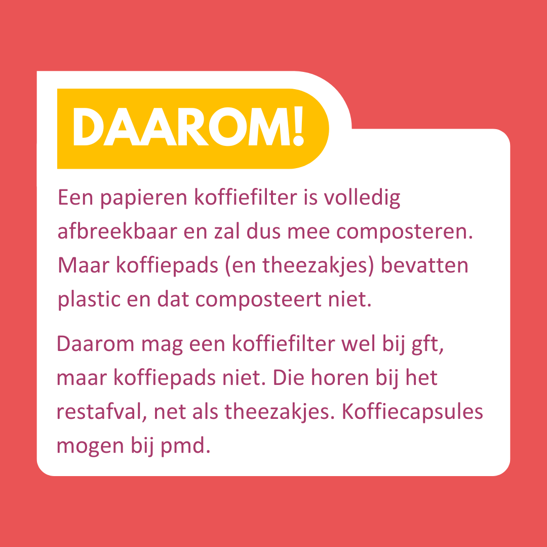 Daarom mogen koffiefilters bij gft
